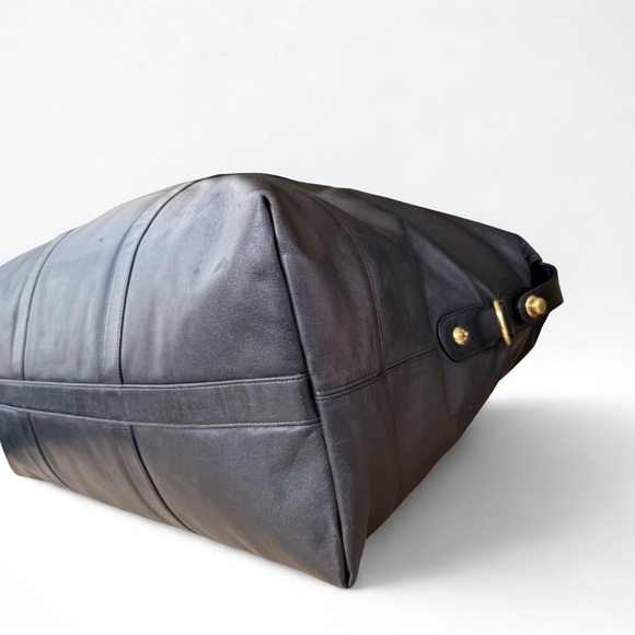 🔥Vintage COACH Black Leather Transatlantic Travel Duffel Bag #0503 - Made in USA - Picture 11 of 16